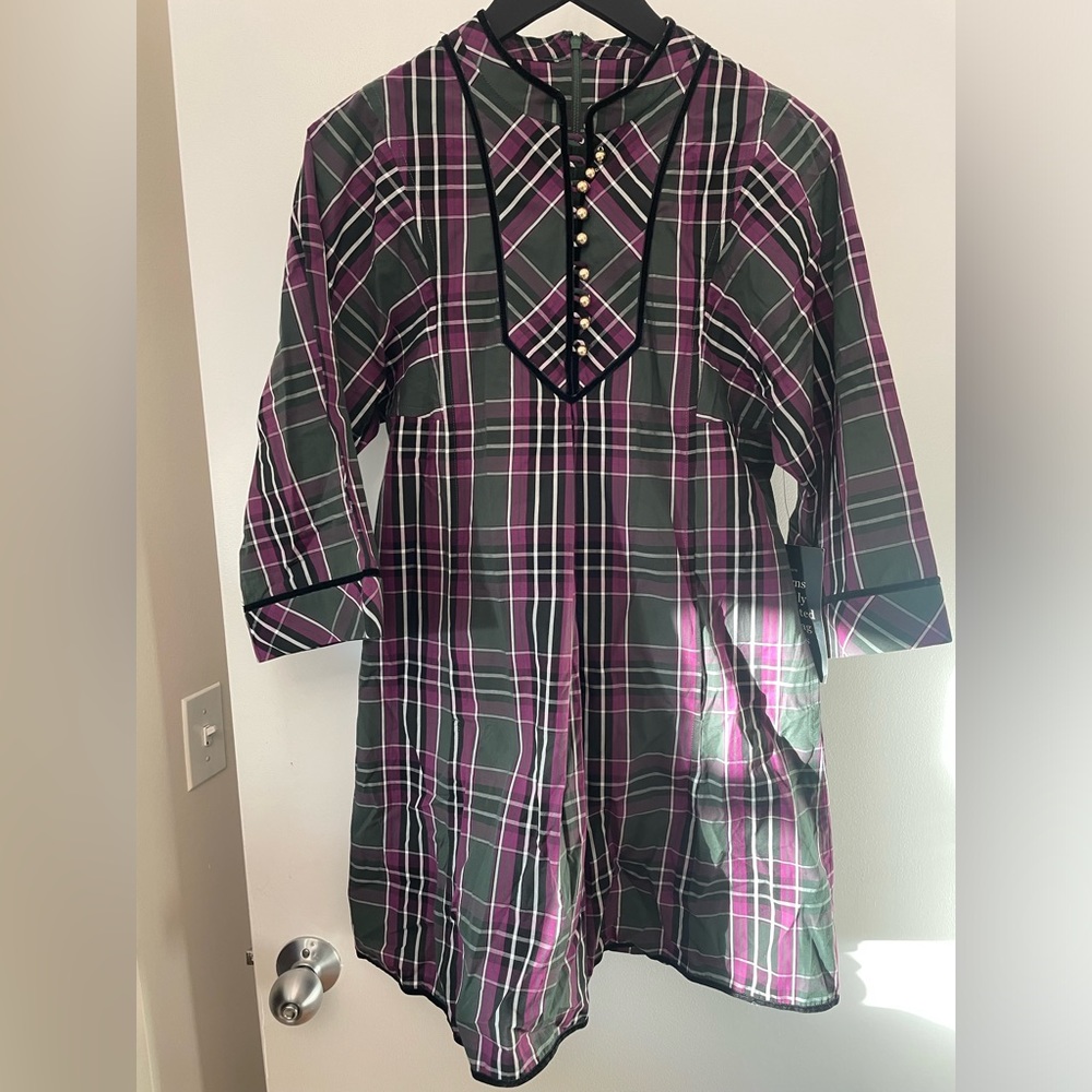 Tuckernuck AUBERGINE TARTAN INDRE DRESS NWT Size Small